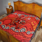 St. George Illawarra Dragons Quilt Aboriginal Dot Pattern - Rugby Mascot Heritage Pride