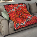St. George Illawarra Dragons Quilt Aboriginal Dot Pattern - Rugby Mascot Heritage Pride