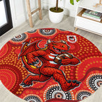 St. George Illawarra Dragons Round Carpet Aboriginal Dot Pattern - Rugby Mascot Heritage Pride
