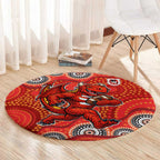 St. George Illawarra Dragons Round Carpet Aboriginal Dot Pattern - Rugby Mascot Heritage Pride