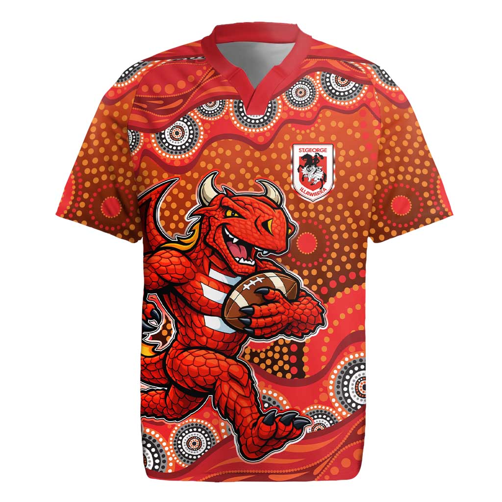 St. George Illawarra Dragons Rugby Jersey Aboriginal Dot Pattern - Rugby Mascot Heritage Pride