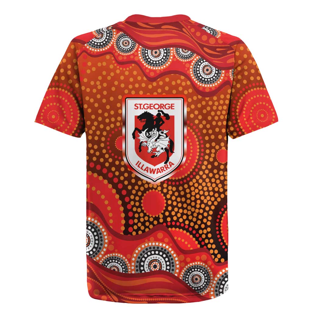 St. George Illawarra Dragons Rugby Jersey Aboriginal Dot Pattern - Rugby Mascot Heritage Pride