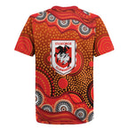 St. George Illawarra Dragons Rugby Jersey Aboriginal Dot Pattern - Rugby Mascot Heritage Pride