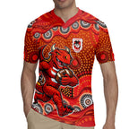St. George Illawarra Dragons Rugby Jersey Aboriginal Dot Pattern - Rugby Mascot Heritage Pride