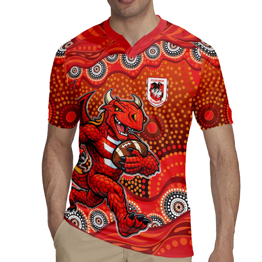 St. George Illawarra Dragons Rugby Jersey Aboriginal Dot Pattern - Rugby Mascot Heritage Pride