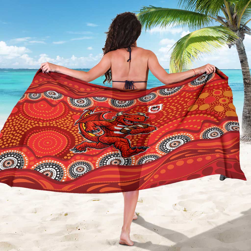 St. George Illawarra Dragons Sarong Aboriginal Dot Pattern - Rugby Mascot Heritage Pride