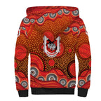 St. George Illawarra Dragons Sherpa Hoodie Aboriginal Dot Pattern - Rugby Mascot Heritage Pride