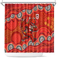 St. George Illawarra Dragons Shower Curtain Aboriginal Dot Pattern - Rugby Mascot Heritage Pride