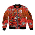 St. George Illawarra Dragons Sleeve Zip Bomber Jacket Aboriginal Dot Pattern - Rugby Mascot Heritage Pride