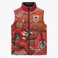 St. George Illawarra Dragons Sleeveless Puffer Jacket Aboriginal Dot Pattern - Rugby Mascot Heritage Pride
