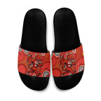 St. George Illawarra Dragons Slide Sandals Aboriginal Dot Pattern - Rugby Mascot Heritage Pride