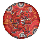 St. George Illawarra Dragons Spare Tire Cover Aboriginal Dot Pattern - Rugby Mascot Heritage Pride