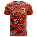 St. George Illawarra Dragons T Shirt Aboriginal Dot Pattern - Rugby Mascot Heritage Pride