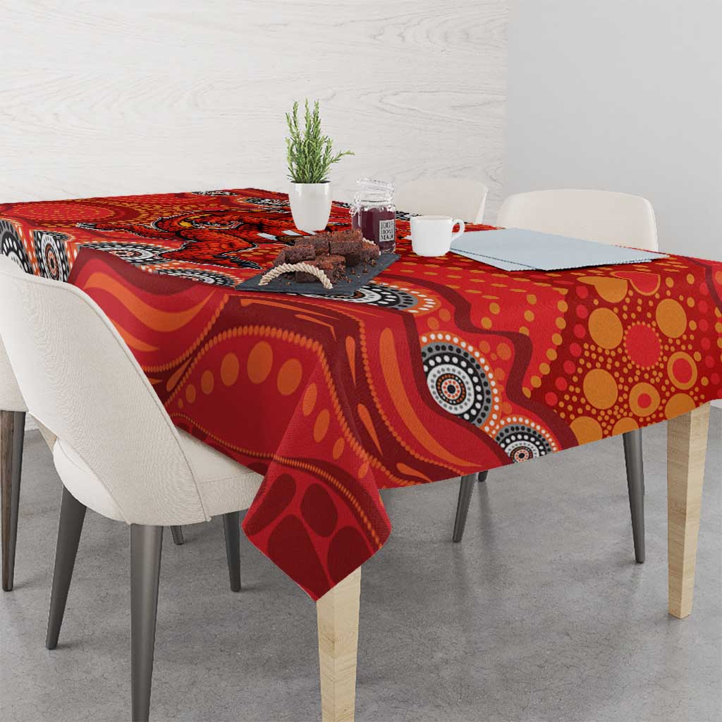 St. George Illawarra Dragons Tablecloth Aboriginal Dot Pattern - Rugby Mascot Heritage Pride
