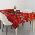 St. George Illawarra Dragons Tablecloth Aboriginal Dot Pattern - Rugby Mascot Heritage Pride
