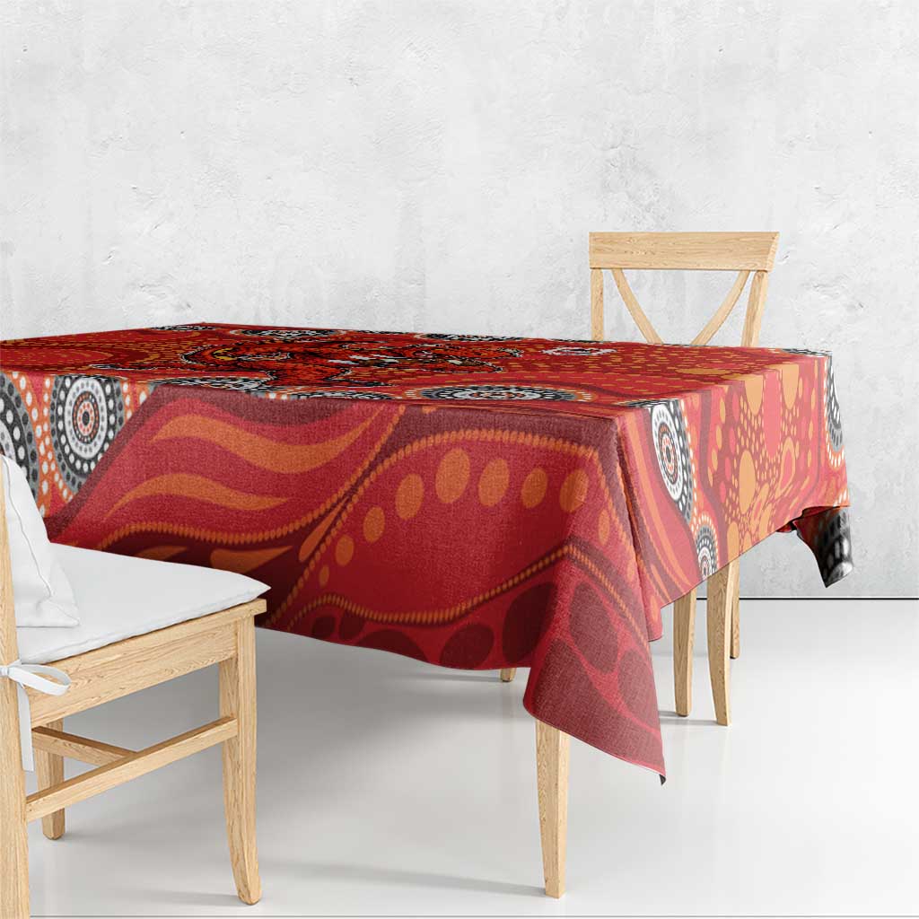 St. George Illawarra Dragons Tablecloth Aboriginal Dot Pattern - Rugby Mascot Heritage Pride