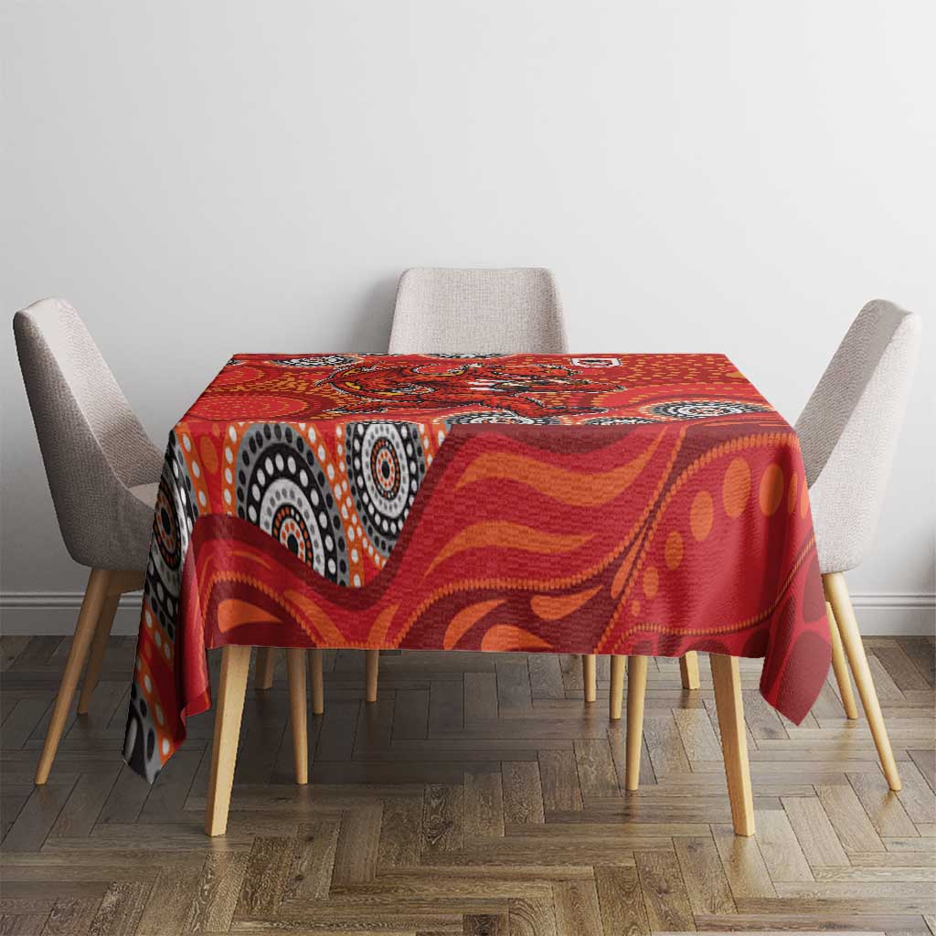 St. George Illawarra Dragons Tablecloth Aboriginal Dot Pattern - Rugby Mascot Heritage Pride