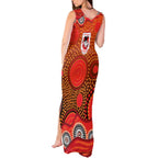 St. George Illawarra Dragons Tank Maxi Dress Aboriginal Dot Pattern - Rugby Mascot Heritage Pride