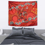 St. George Illawarra Dragons Tapestry Aboriginal Dot Pattern - Rugby Mascot Heritage Pride