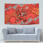 St. George Illawarra Dragons Tapestry Aboriginal Dot Pattern - Rugby Mascot Heritage Pride
