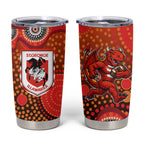 St. George Illawarra Dragons Tumbler Cup Aboriginal Dot Pattern - Rugby Mascot Heritage Pride