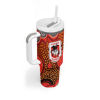 St. George Illawarra Dragons Tumbler With Handle Aboriginal Dot Pattern - Rugby Mascot Heritage Pride