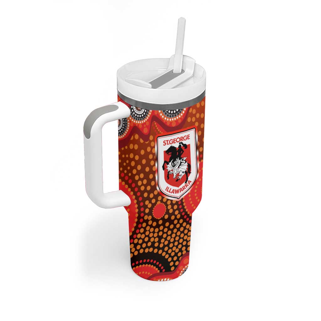 St. George Illawarra Dragons Tumbler With Handle Aboriginal Dot Pattern - Rugby Mascot Heritage Pride