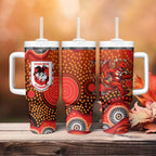 St. George Illawarra Dragons Tumbler With Handle Aboriginal Dot Pattern - Rugby Mascot Heritage Pride