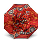 St. George Illawarra Dragons Umbrella Aboriginal Dot Pattern - Rugby Mascot Heritage Pride