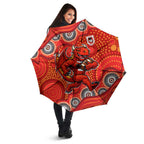 St. George Illawarra Dragons Umbrella Aboriginal Dot Pattern - Rugby Mascot Heritage Pride