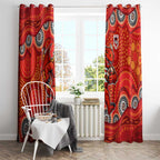St. George Illawarra Dragons Window Curtain Aboriginal Dot Pattern - Rugby Mascot Heritage Pride