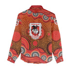 St. George Illawarra Dragons Women Casual Shirt Aboriginal Dot Pattern - Rugby Mascot Heritage Pride