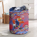 Sydney Roosters Laundry Basket Aboriginal Dot Pattern - Rugby Mascot Heritage Pride