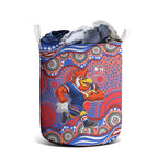 Sydney Roosters Laundry Basket Aboriginal Dot Pattern - Rugby Mascot Heritage Pride