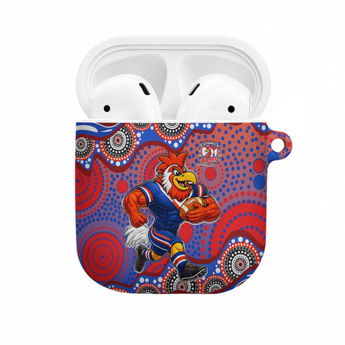 Sydney Roosters AirPods Case Aboriginal Dot Pattern - Rugby Mascot Heritage Pride