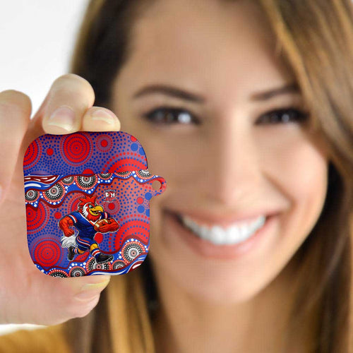 Sydney Roosters AirPods Case Aboriginal Dot Pattern - Rugby Mascot Heritage Pride