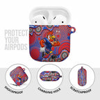 Sydney Roosters AirPods Case Aboriginal Dot Pattern - Rugby Mascot Heritage Pride