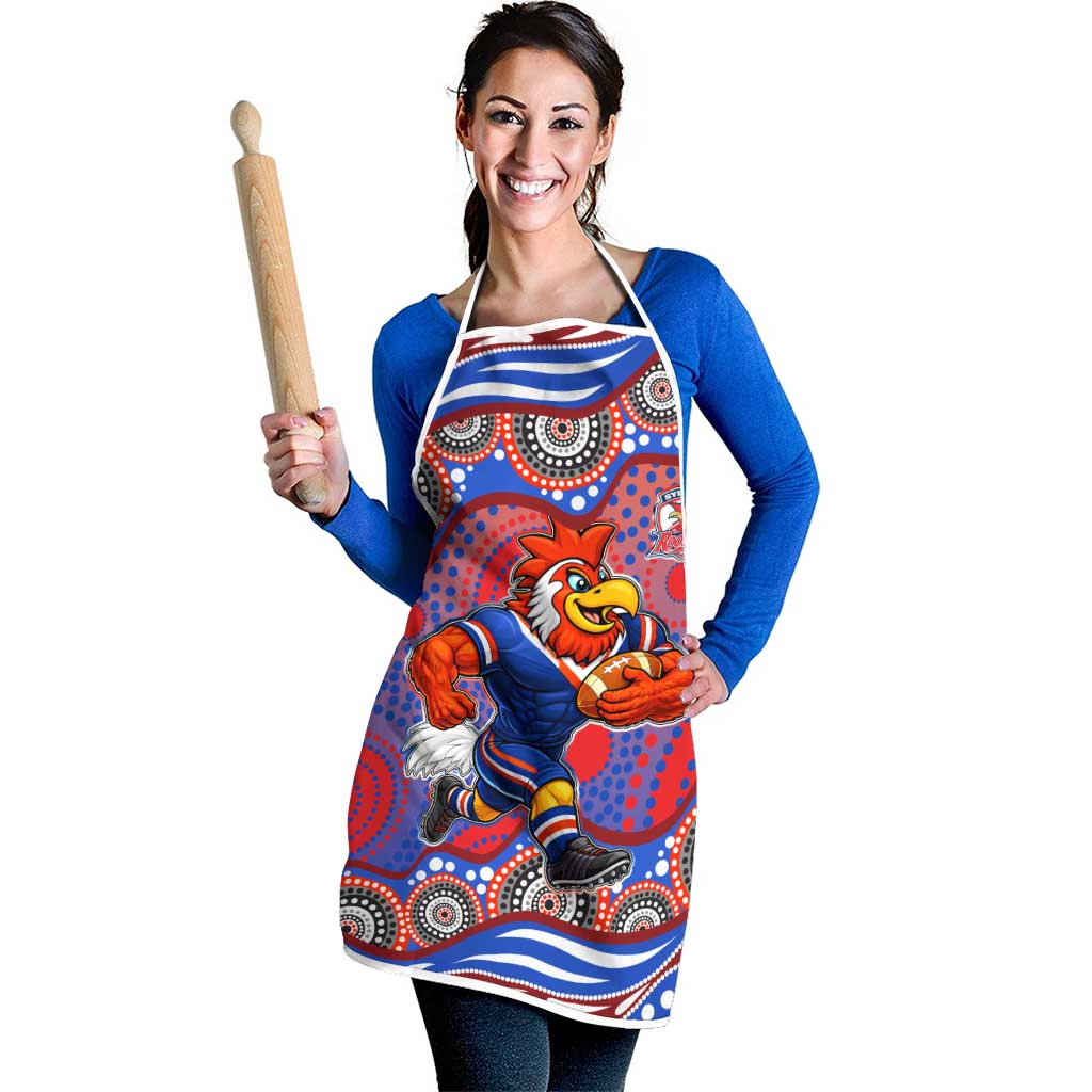 Sydney Roosters Apron Aboriginal Dot Pattern - Rugby Mascot Heritage Pride