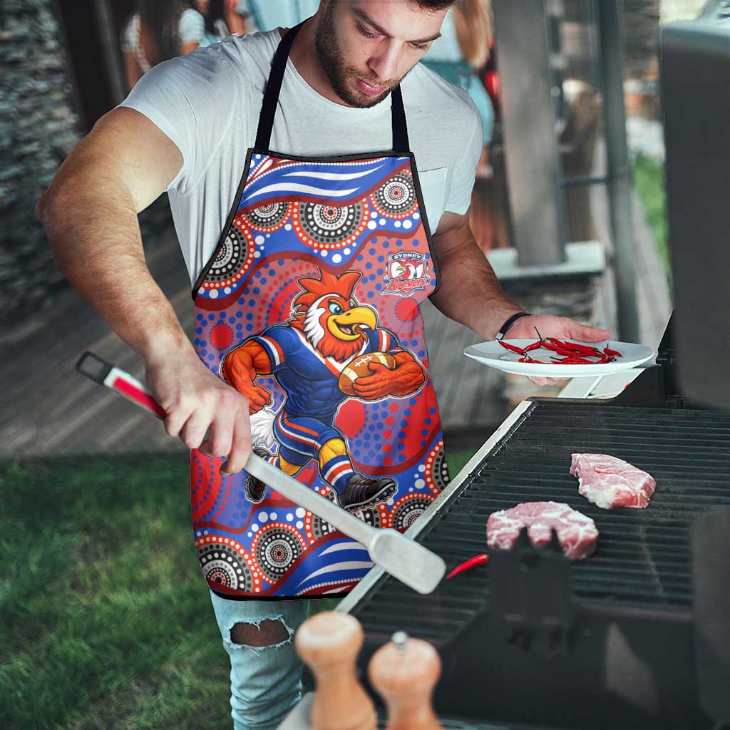 Sydney Roosters Apron Aboriginal Dot Pattern - Rugby Mascot Heritage Pride
