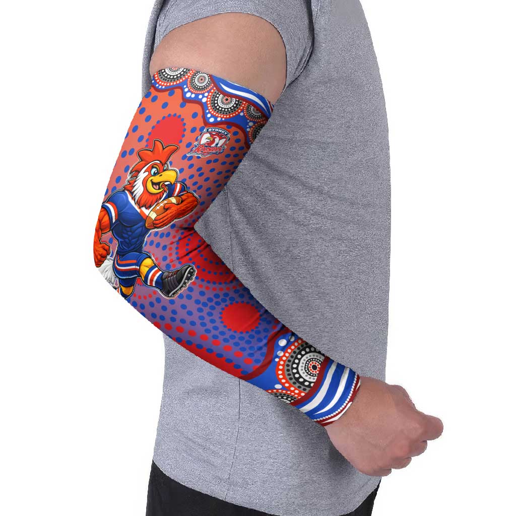Sydney Roosters Arm Sleeves Aboriginal Dot Pattern - Rugby Mascot Heritage Pride