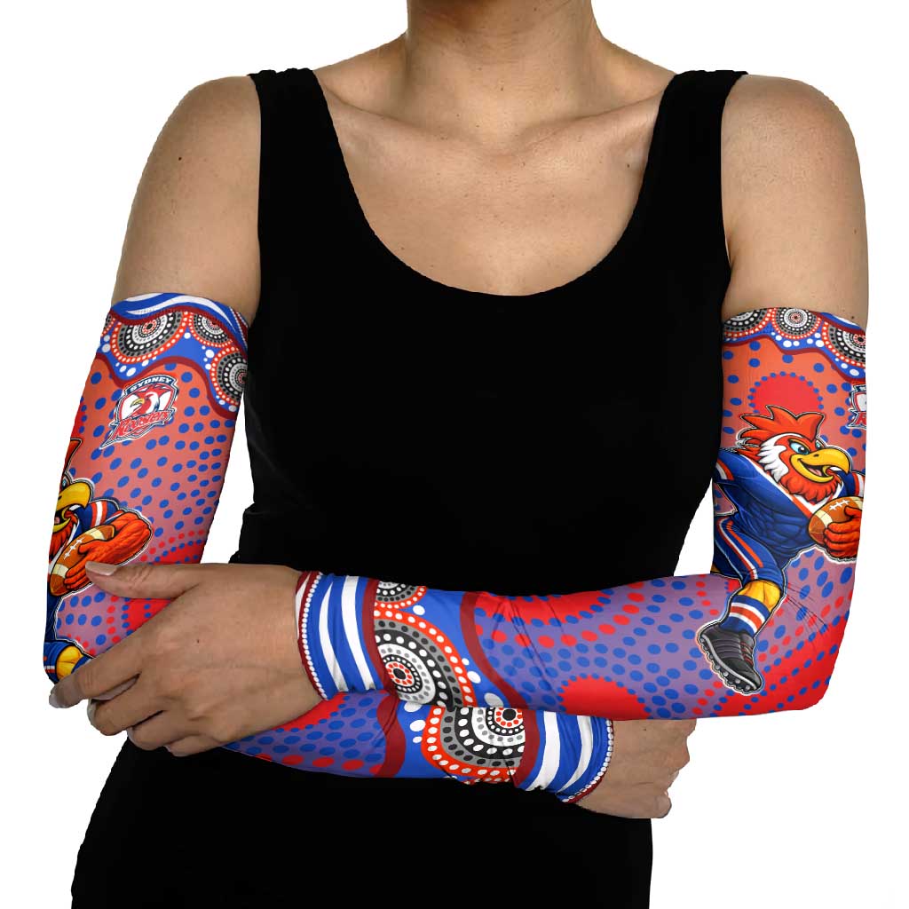 Sydney Roosters Arm Sleeves Aboriginal Dot Pattern - Rugby Mascot Heritage Pride