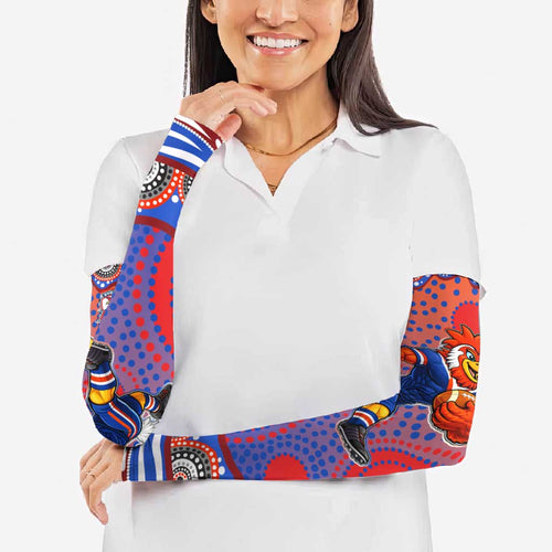 Sydney Roosters Arm Sleeves Aboriginal Dot Pattern - Rugby Mascot Heritage Pride