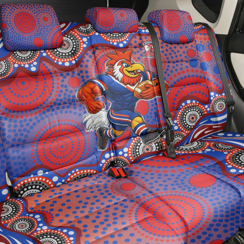 Sydney Roosters Back Car Seat Cover Aboriginal Dot Pattern - Rugby Mascot Heritage Pride