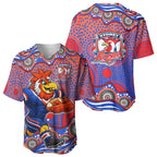 Sydney Roosters Baseball Jersey Aboriginal Dot Pattern - Rugby Mascot Heritage Pride