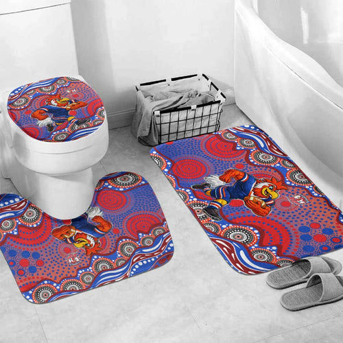 Sydney Roosters Bathroom Set Aboriginal Dot Pattern - Rugby Mascot Heritage Pride