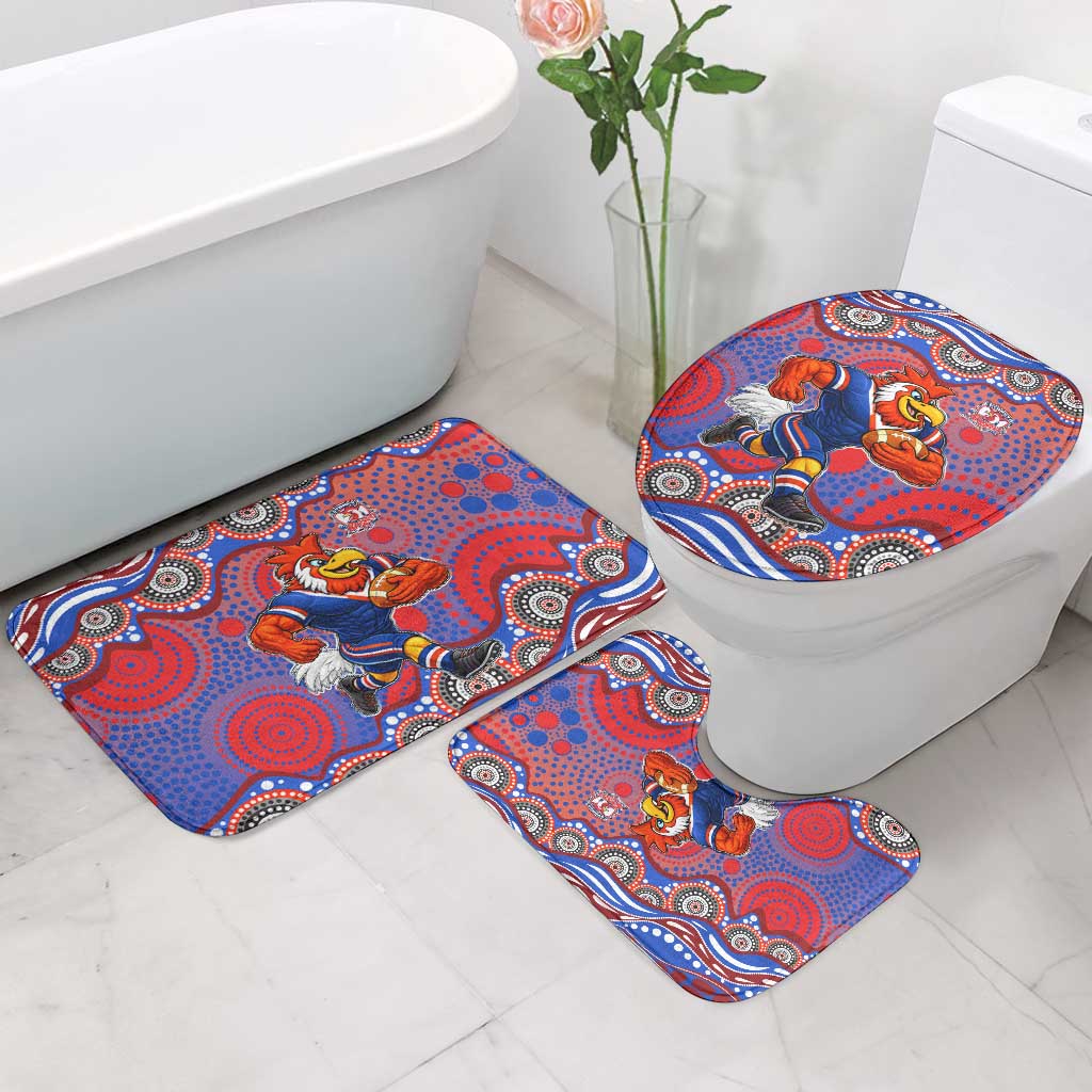 Sydney Roosters Bathroom Set Aboriginal Dot Pattern - Rugby Mascot Heritage Pride