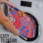 Sydney Roosters Bathroom Set Aboriginal Dot Pattern - Rugby Mascot Heritage Pride