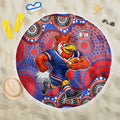 Sydney Roosters Beach Blanket Aboriginal Dot Pattern - Rugby Mascot Heritage Pride