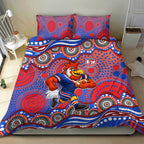 Sydney Roosters Bedding Set Aboriginal Dot Pattern - Rugby Mascot Heritage Pride