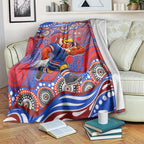 Sydney Roosters Blanket Aboriginal Dot Pattern - Rugby Mascot Heritage Pride